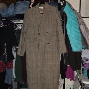 Commense Women's Plaid Double-Breasted Coat